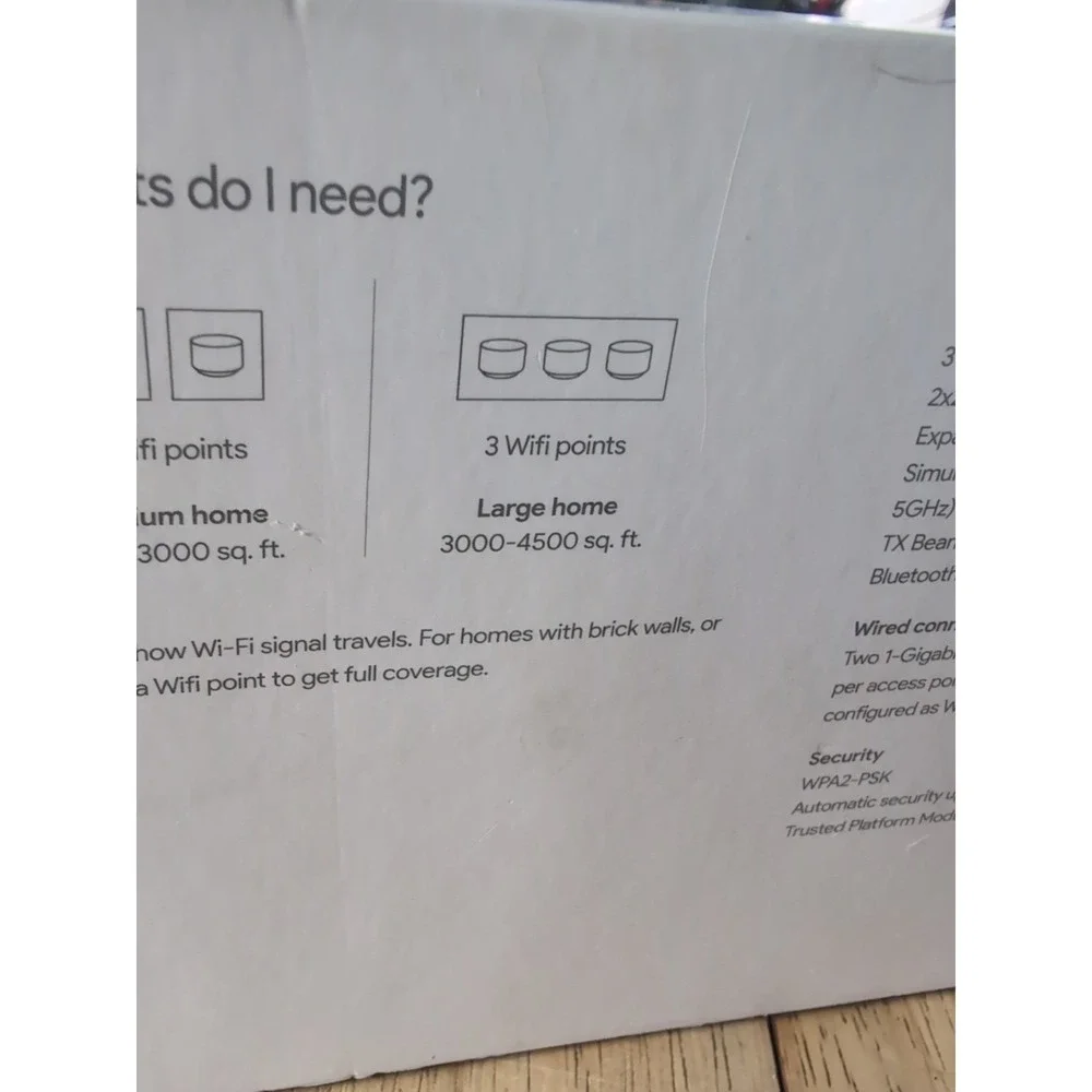 Google WiFi System Whole Home Mesh Router -‎ 3 Pack (Open Box)
